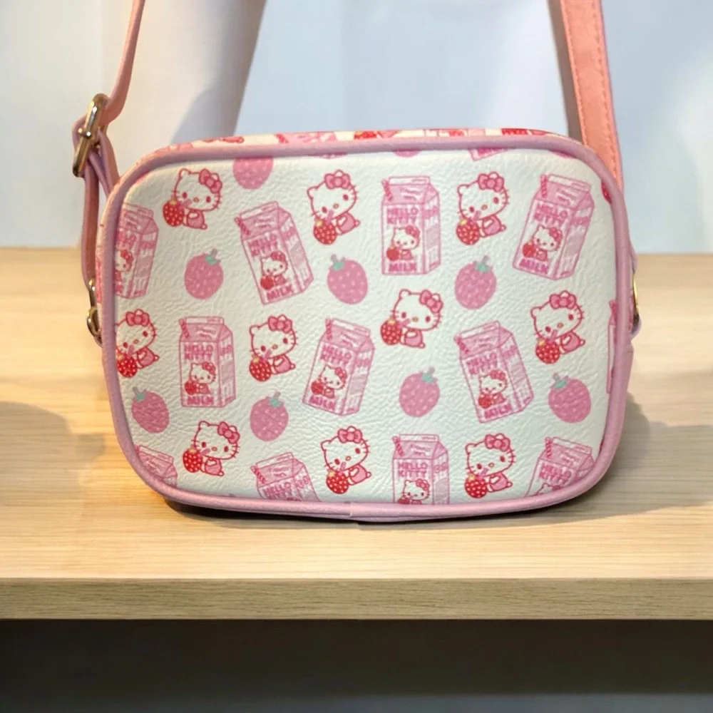 Hello Kitty by Sanrio Loungefly Strawberry Milk Crossbody Bag - Picture 2 of 4